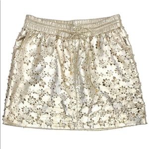 Leifsdottir Metallic Floral Leather Skirt Size 10